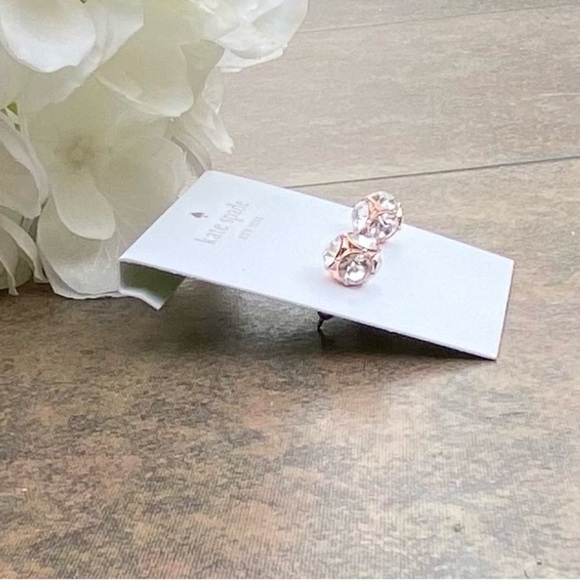 NEW KATE SPADE ♠️LADY MARMALADE ROSE GOLD STUD EARRINGS - Picture 7 of 8